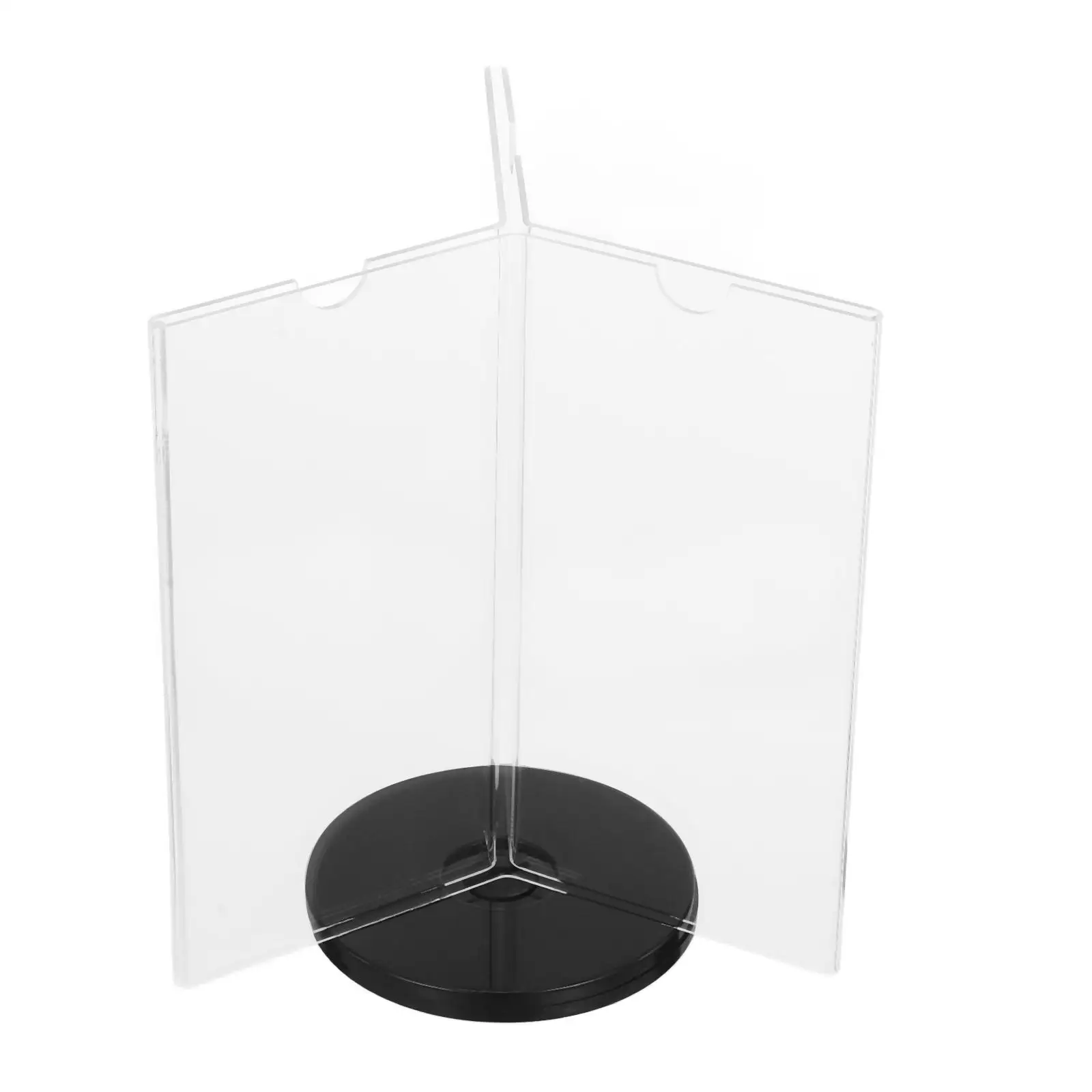 Acrylic Menu Holder Sign with Base Desk Multi-side Transparent Rotary Stand for Display