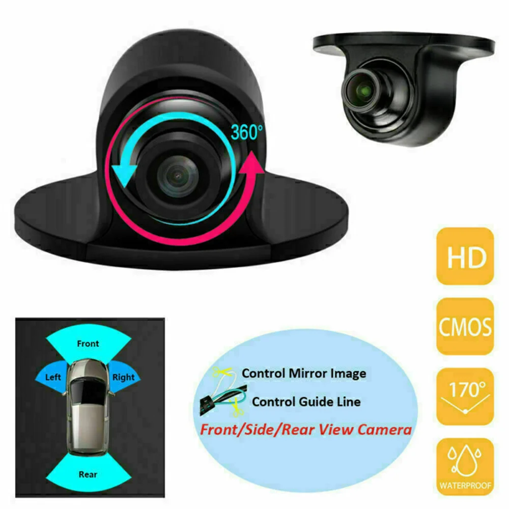 360° Mini Car Side Mirror Camera CCD 1/3