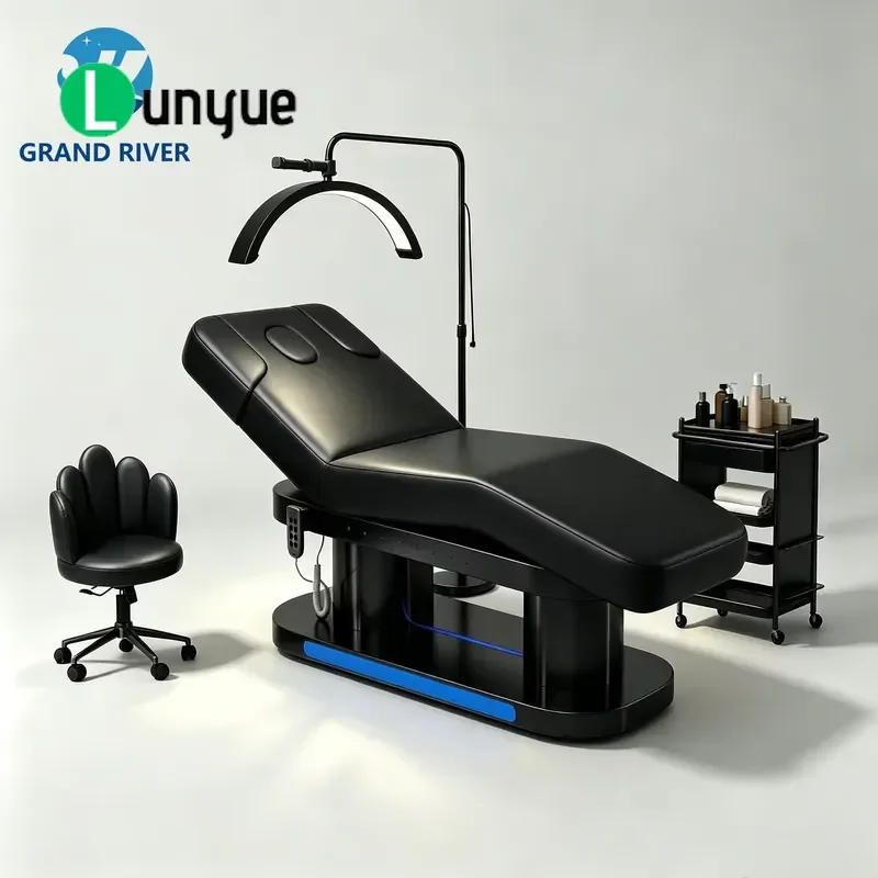 Professional 4 Motor Electric Massage Bed with Heating Height Adjustable Beauty Facial Care Sofa for Spa