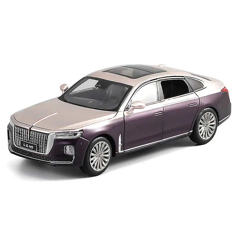 1/32 Hong Qi Limousine H9 Alloy Car Model Diecast Toy Vehicles Metal Car Model High Simulation Sound Light Collection Decoration