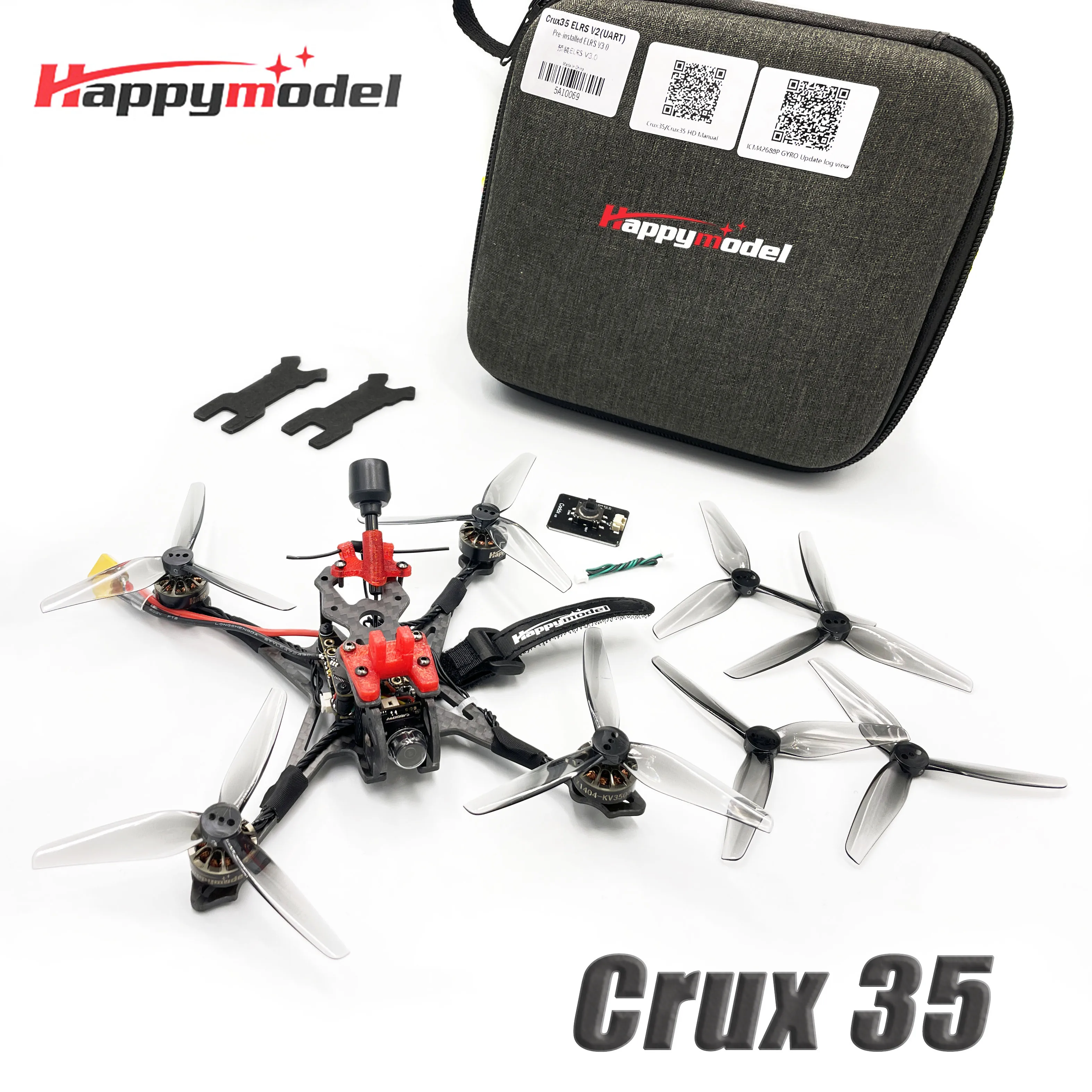 HappyModel Crux35 ELRS X1 CrazyF411 BLHELIS 5A OVX303 300 мВт Caddx Ant 1200TVL EX1404 KV3500 4S 3,5 дюйма FPV Дрон для фристайла HappyModel Crux35 ELRS X1 CrazyF411 BLHELIS 5A OVX303 300 мВт Caddx Ant 1200TVL EX1404 KV3500 4S 3,5 дюйма FPV Дрон для фристайла
