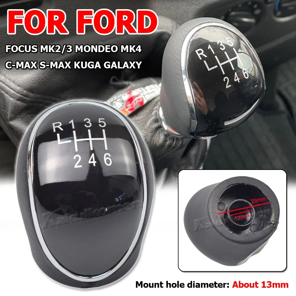 6 Speed Car MT Gear Stick Shift Knob For Ford C-Max Focus Mk2 Mk3 Grand C-Max Galaxy Kuga Transit Connect Custom S-Max Automobil