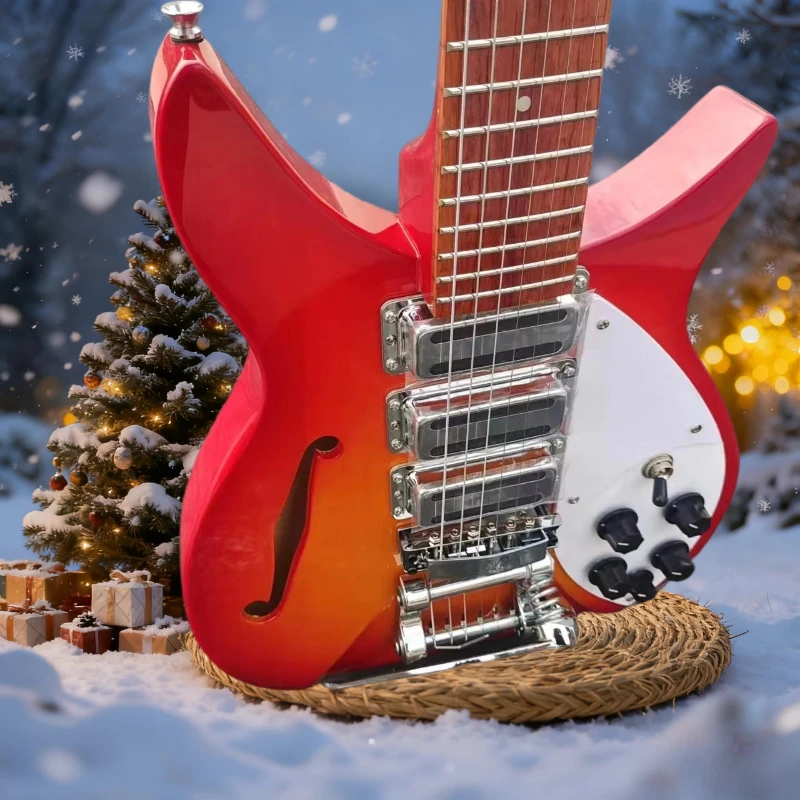 

Электрогитара, бестселлеры 325, бесплатная доставка, система Tremolos, мост, вишня, цвет Sunburst, 22 лада, качественный подарок на Рождество