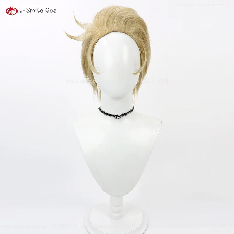 Anime Morning Star Copslay Wigs Short Flaxen Wigs Heat Resistant Synthetic Hair Halloween Party Role Play Accessory