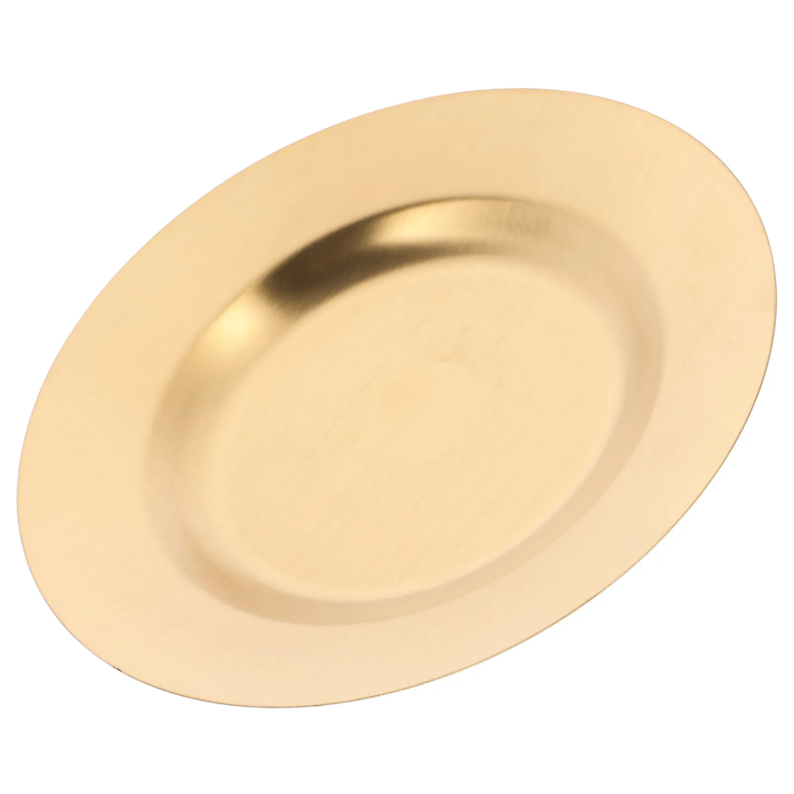 

Stainless Steel Plate 21cm Golden Round Food Serving Dish for Dinner Party Picnic BBQ Household Western Cuisine Large Plates