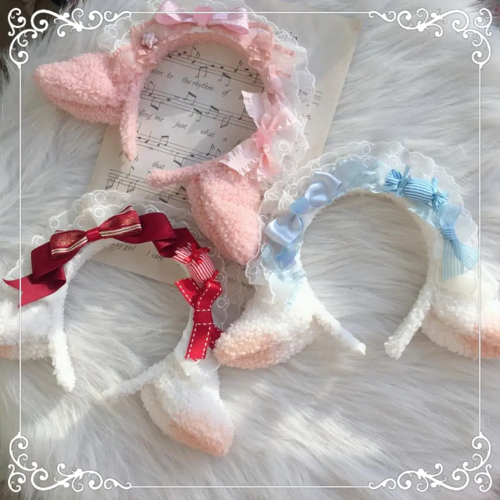 Original elements of homemade Lolita sheep ear hair hoop soft sister lamb ears KC Lolita style in hand