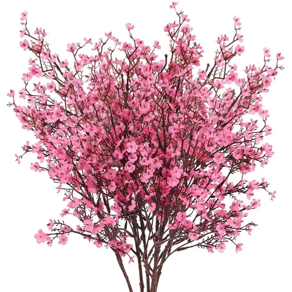 35 cm rosa künstliche Blumenstrauß Kirschblüten Gypsophila gefälschte Pflanze DIY Hochzeitsdekoration Vasen Home Decor Weihnachtszweig