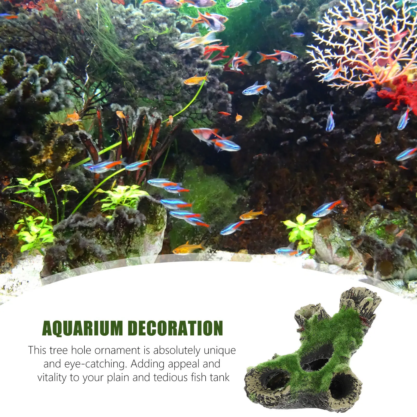 

Natural Cave Aquarium Ornament Fish Tank Decoration Mossy Hideaway Chic Realistic Aquarium Decoration