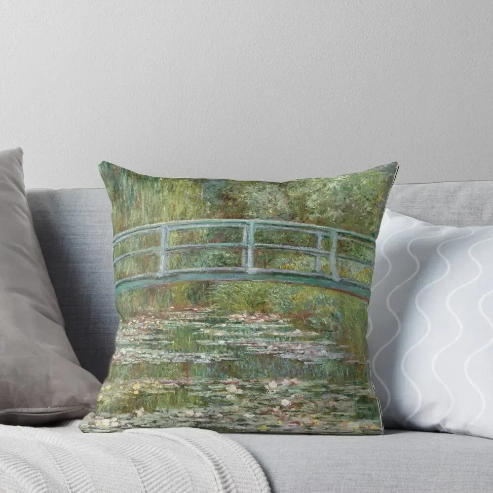 

Bridge over a Pond of Water Lilies Throw Pillow Decorative Cushion autumn pillowcase pillows decor home Sitting Cushion pillow