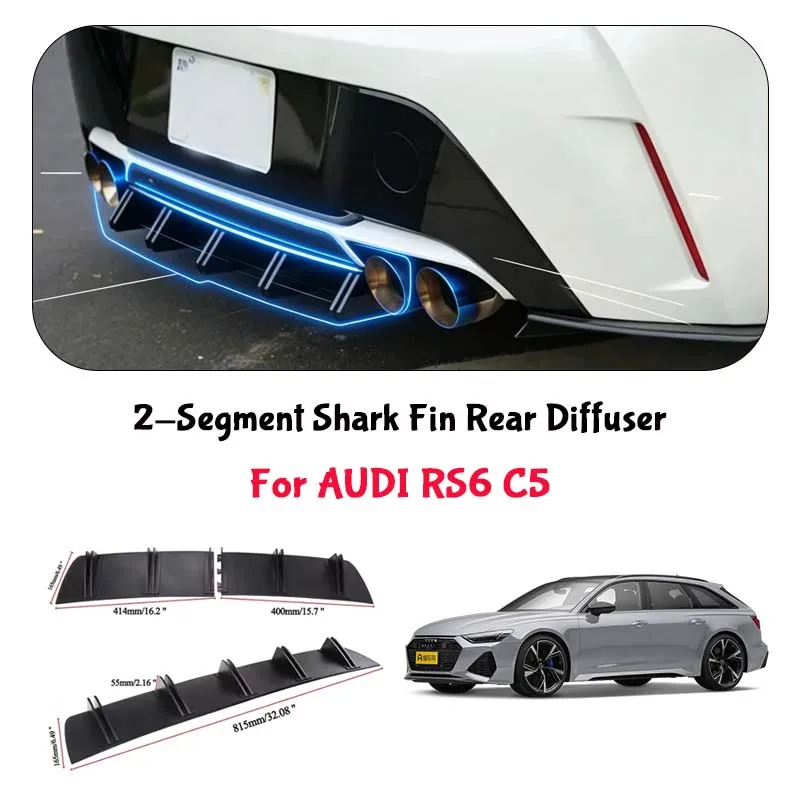 For AUDI RS6 C5 Shark Fin Rear Diffuser Split Chassis Spoiler Auto Aerodynamic Parts Aerodynamic Modification