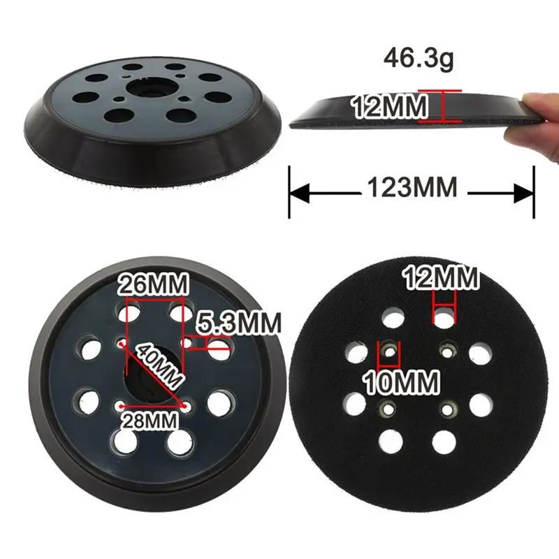 ABSS-4Pcs Sander Replacement Pad For Ryobi, 8 Holes 5 In Sanding Discs Hook And Loop, Sanding Discs Sanding Pad Track Sander