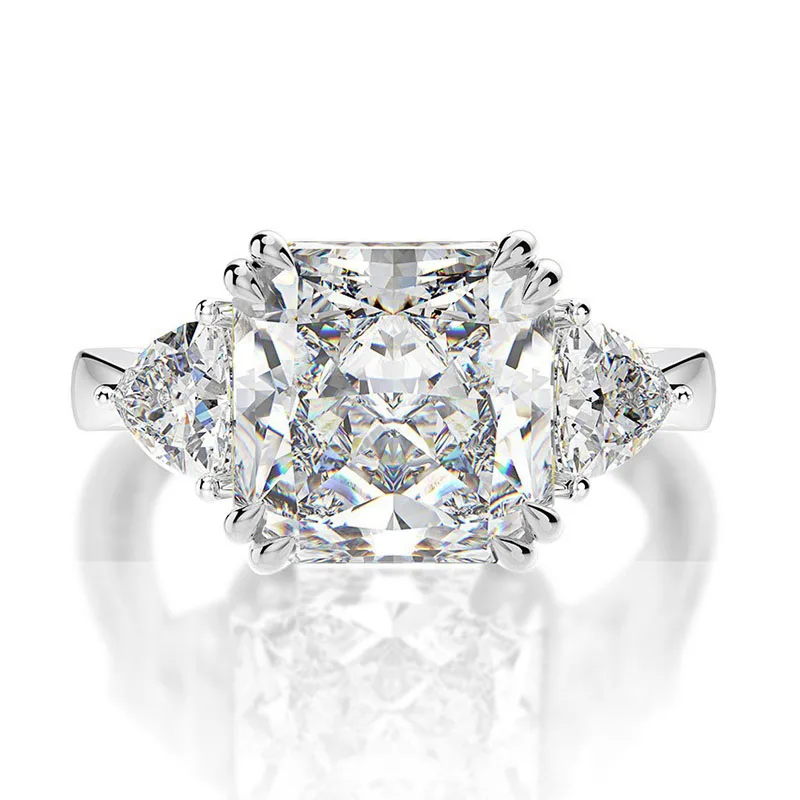 100% 925 Sterling Zilver 5CT Crushed Ice Cut Citrien Saffier Lab Diamond Ring 18k Wit Vergulde Bruiloft Fijne Sieraden