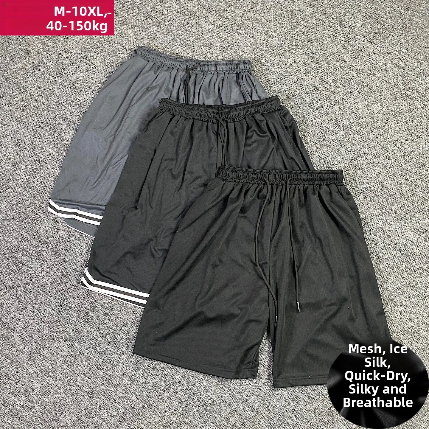

Большие размеры Elastic Ice Silk Me orts Мужские летние тонкие свободные спортивные брюки «пять четвертей» из полиэфирного волокна Повседневные orts