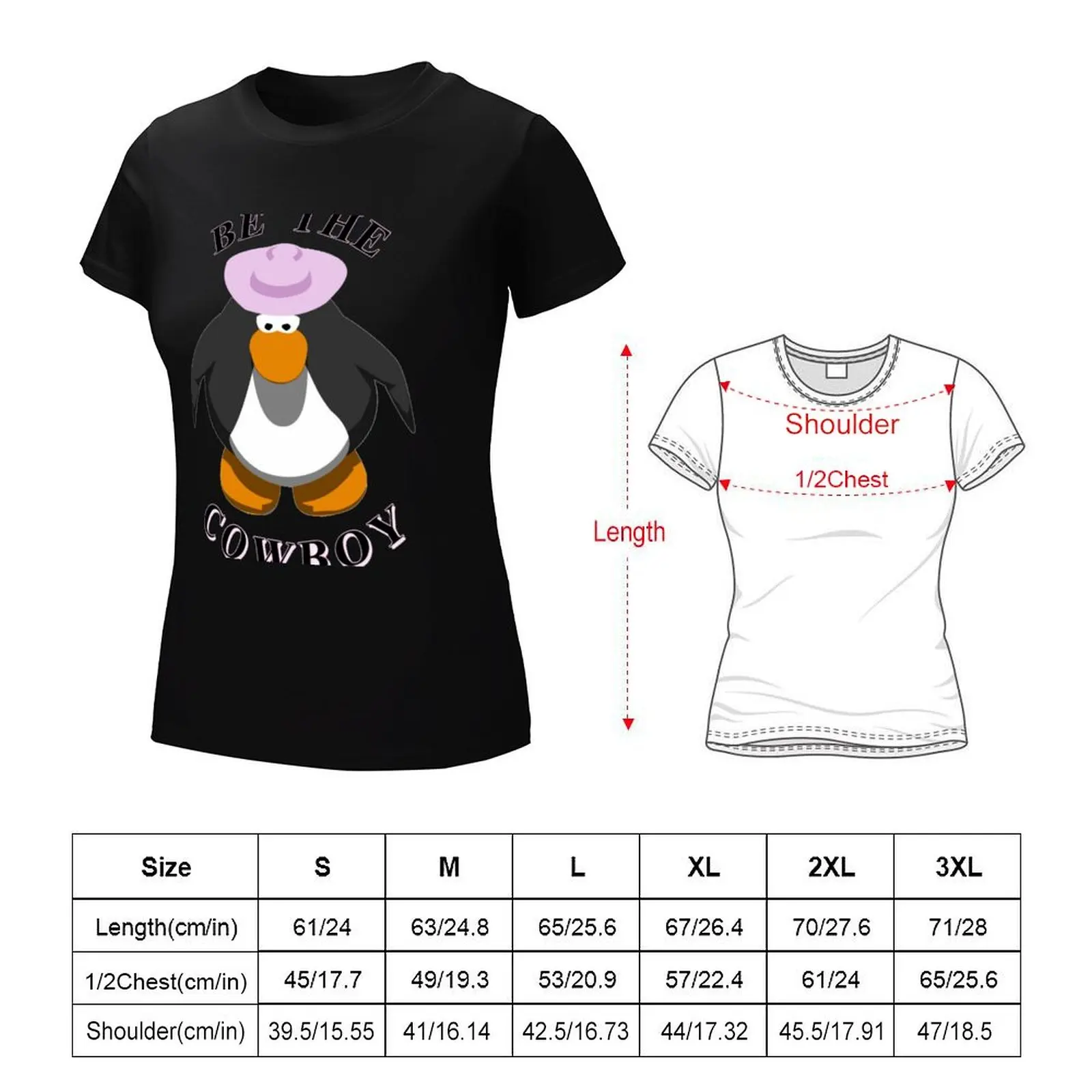 Pinguim feminino ser o vaqueiro adesivo t-shirt, fãs de esportes, personalizar blusas, x club, verão, 2024