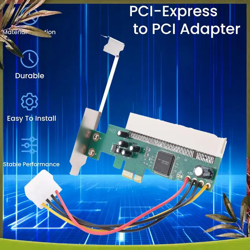 New-PCI-Express To PCI Adapter Card PCI-E X1/X4/X8/X16 Slot With 4 Pin Power Cable Card