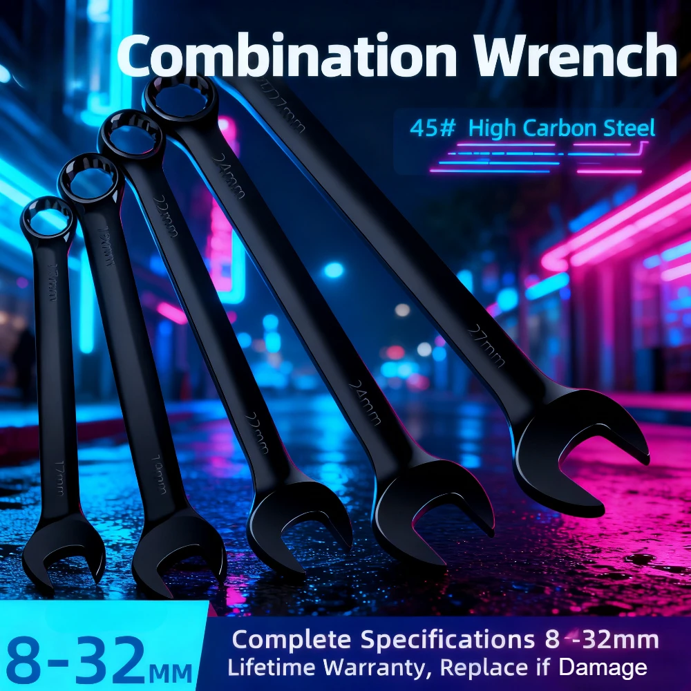 

Mei Kai Двойной ключ для ремонта и обслуживания автомобилей Двойной ключ Двусторонний ручной нефункциональный гаечный ключ с открытым концом