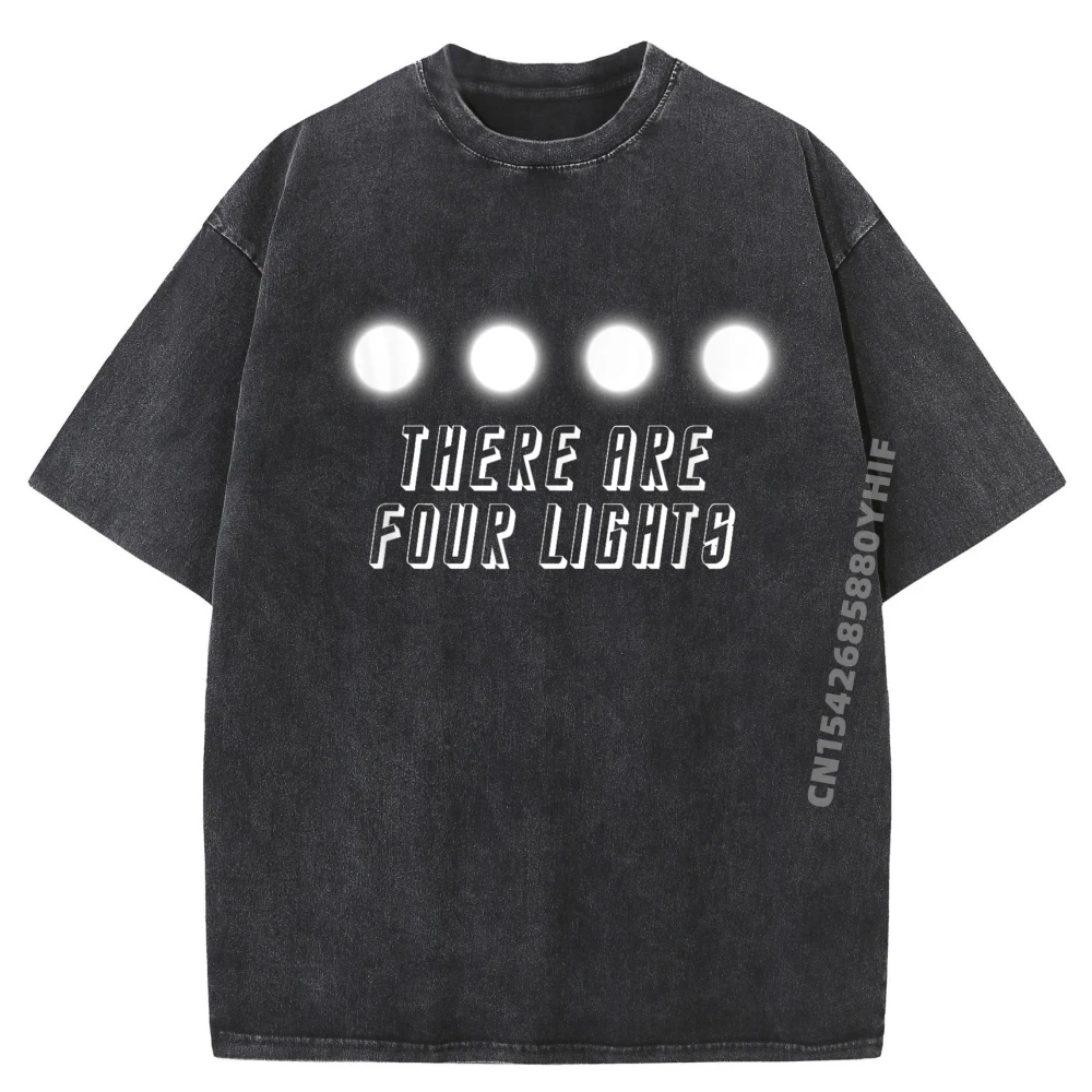 

Рубашки с рисунком There Are Four Lights, мужская футболка с буквенным принтом, мужская потертая одежда большого размера, простой стиль