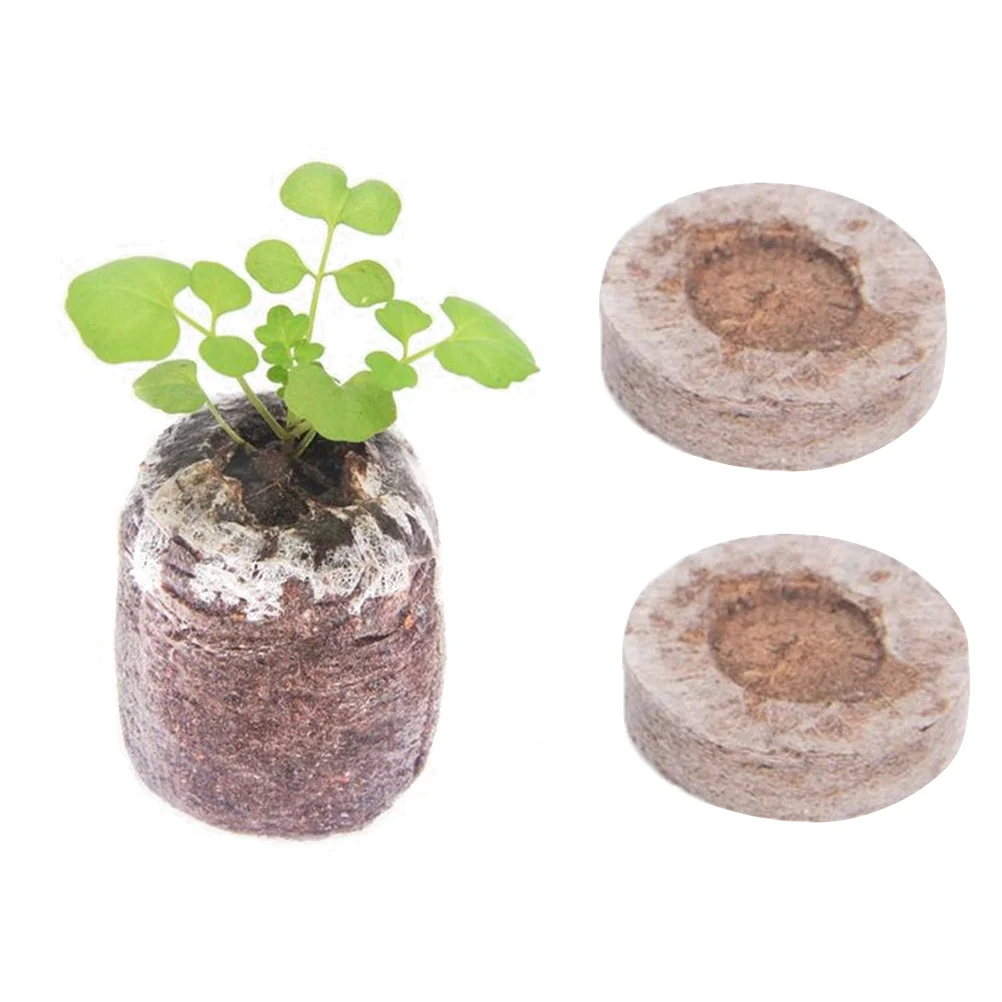 

10pcs 3cm Peat Pellets Starting Plugs Starter Pallet Soil Block Compressed Peat Block plant peat pellets