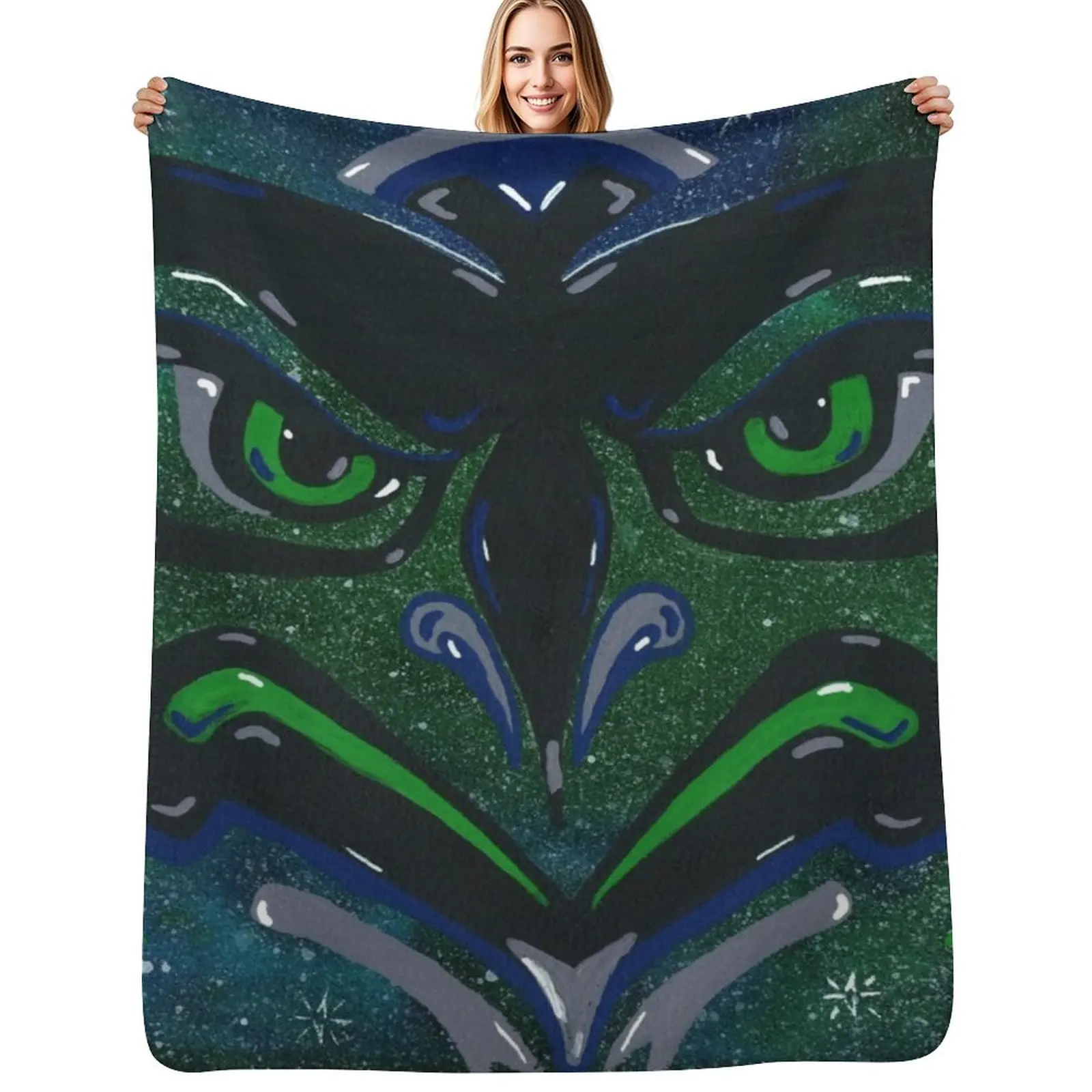 

Home Town Pride (SeaHawks) Throw Blanket Fluffy Cozy Throw Blanket for Home Decor