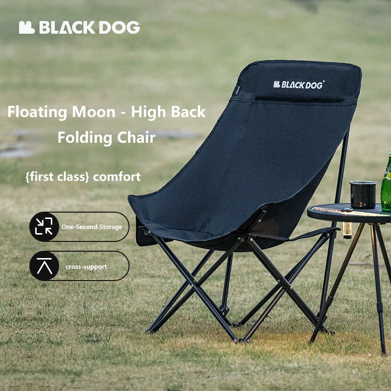 Blackdog Outdoor Folding Chair Multi Pole Cross Support Portable Camping Raised Moon Chair Outdoor Picnic Camping Fishing Chair