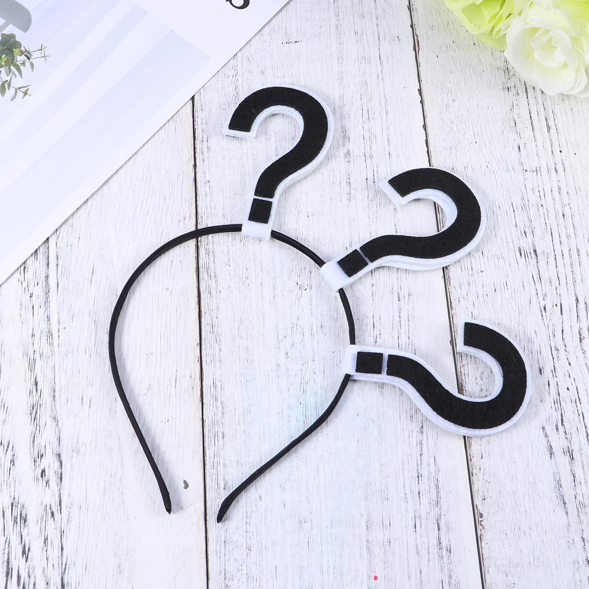 Question Mark Shaped Headband Hair Hair Loop Hair Clasp Hair Band Hair Accessories for Women and Girls(Black)