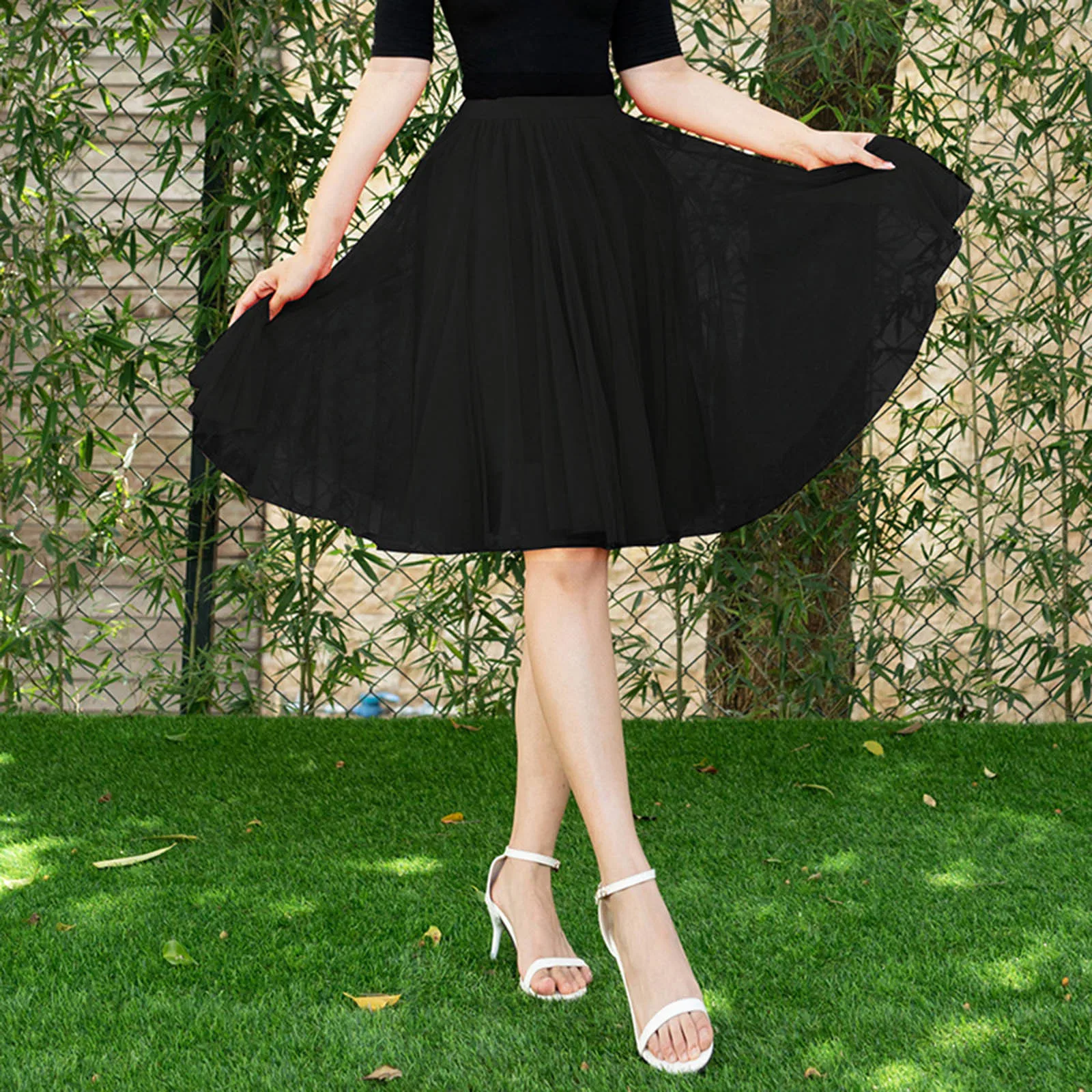 Adult Tulle Skirts High Waist Knee Length Skirt High Quality Pleated Skirt Dancing Ladies Skirt Skirt Cover Ups for Women