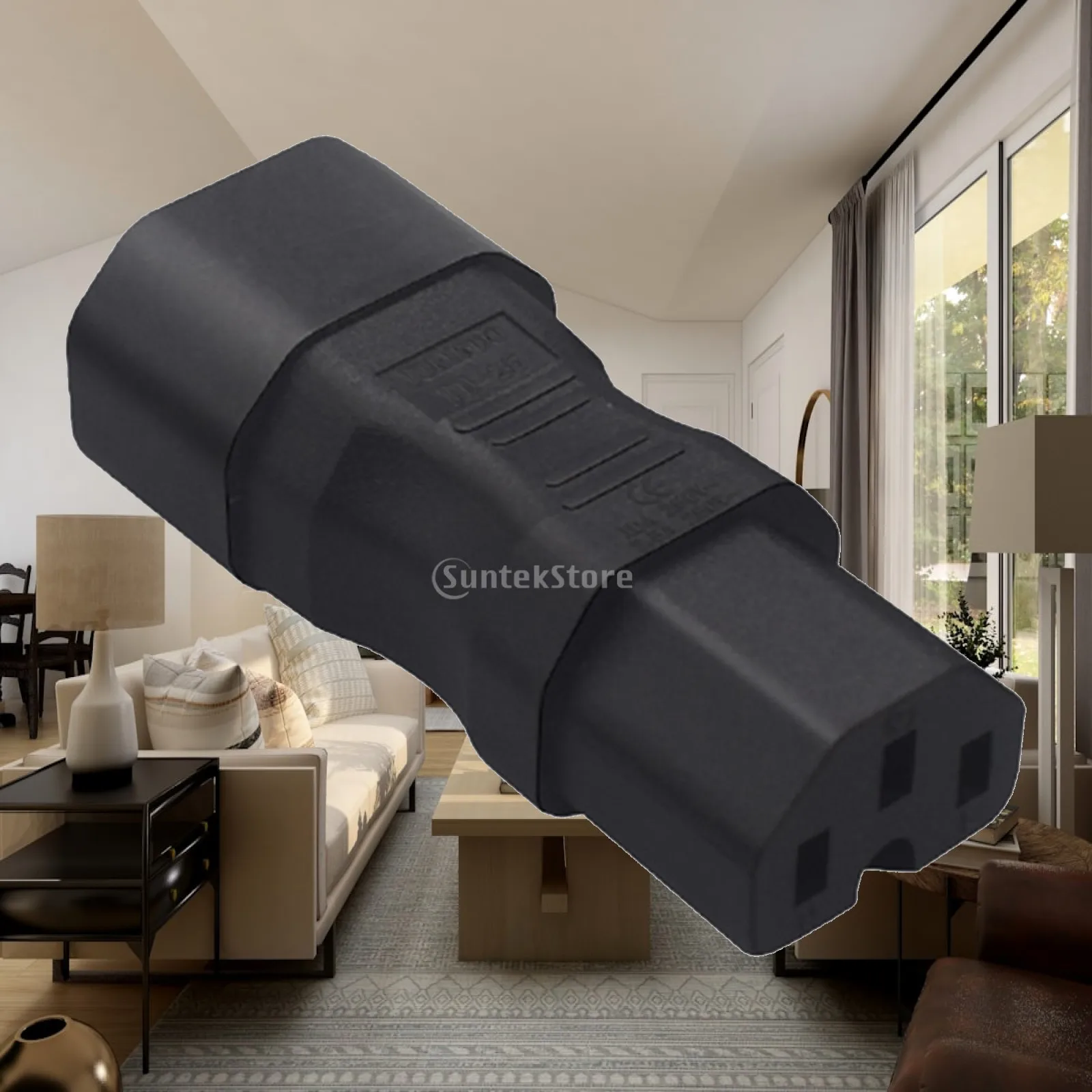 IEC 320 C14 to C15 AC Adapter 3 Pin PDU Power Converter Male to Female Kettle Plug Straight Connector for Rack Enclosure