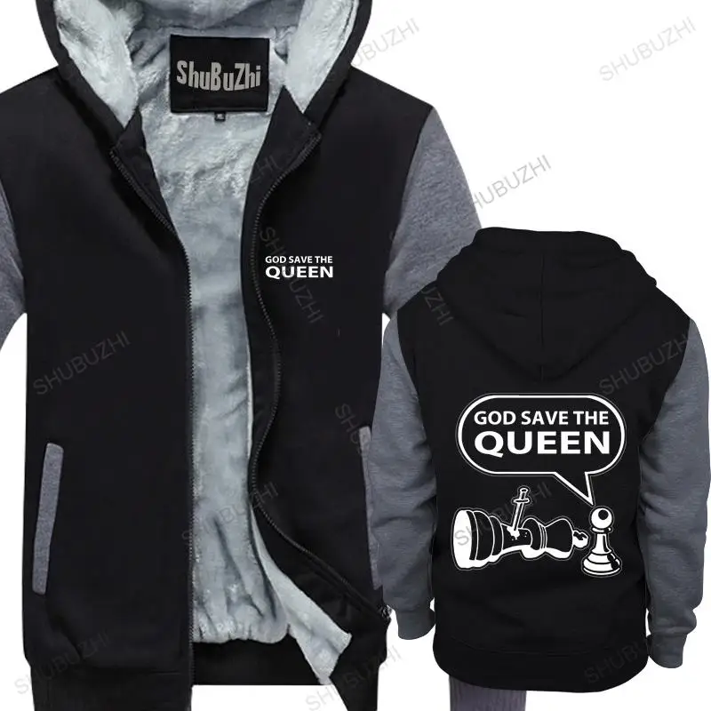 

Men streetwear hooded zipper God Save The Queen - Chess Chess Piece Chess Board mens shubuzhi fleece hoodies