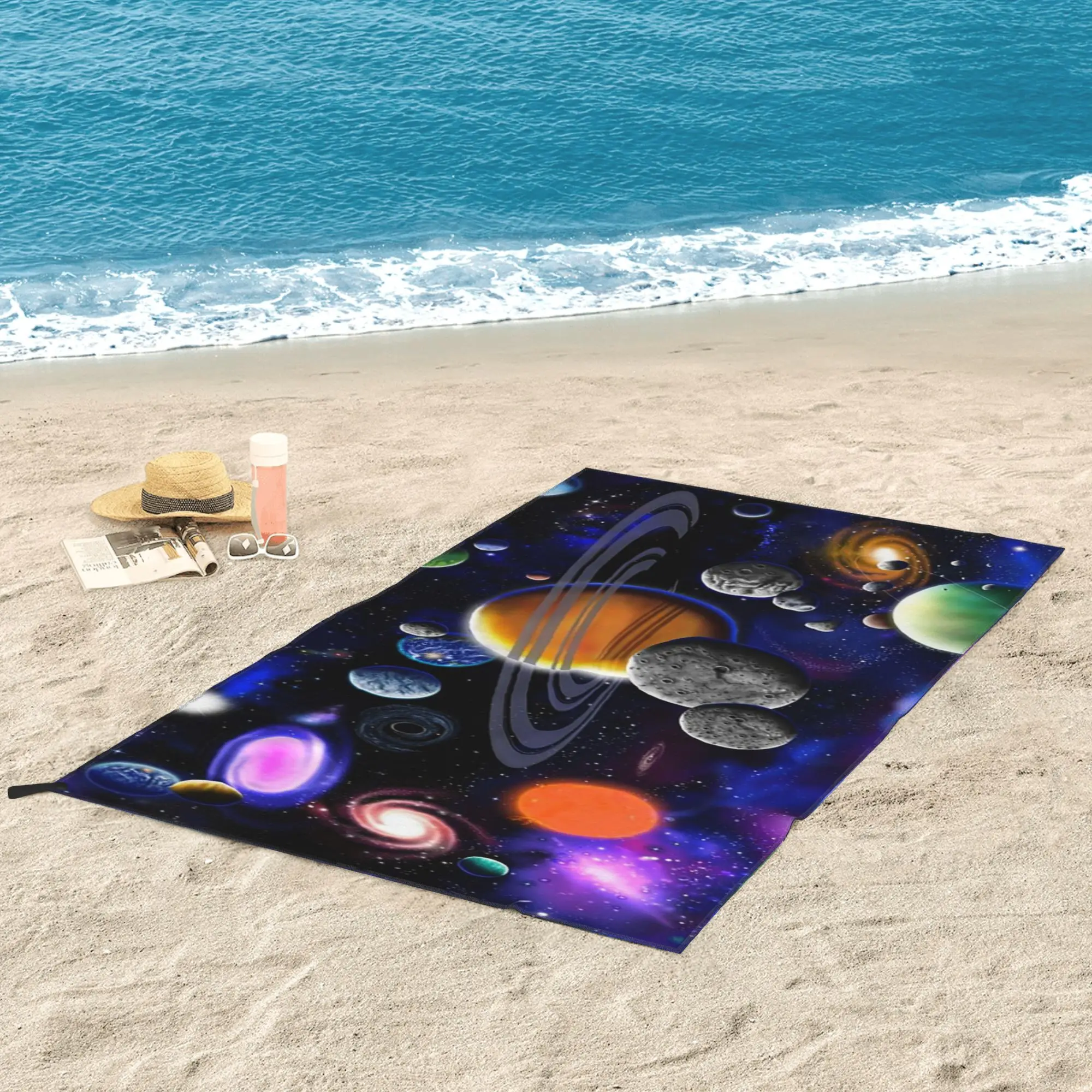 Solar System Space Planets Universe Beach Towel Soft Microfiber Quick Dry Absorbent Quick Towels For Yoga