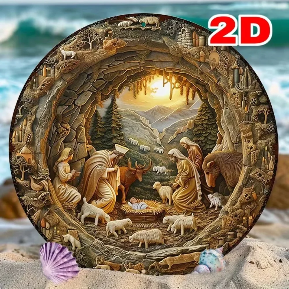 NativityRusticCharm 1 قطعة علامة معدنية |   النهاية المتعثرة |   خفيفة الوزن ومتينة |   ديكور عيد الميلاد الجميل لأي مساحة