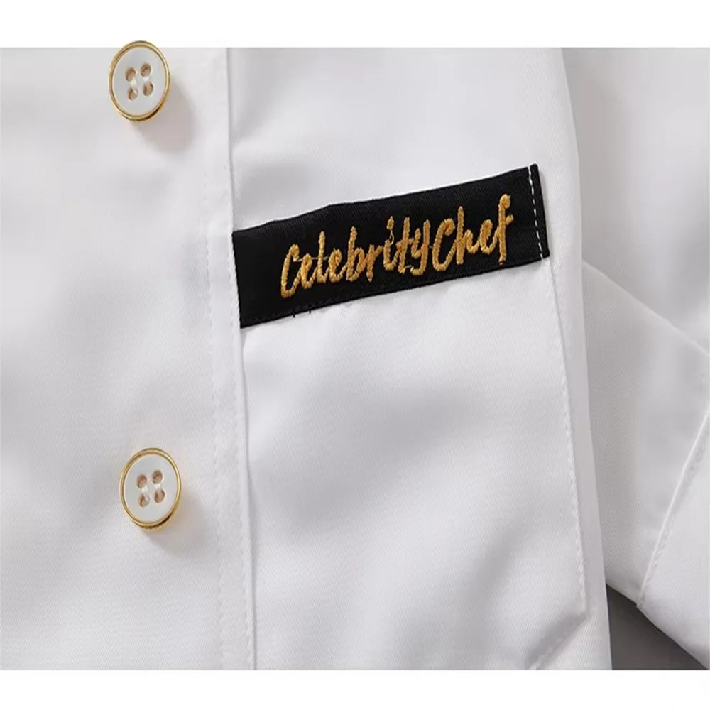 Chaqueta de Chef de manga corta Servicio de comida Uniforme de Chef de Hotel de verano Ropa de Chef de doble botonadura