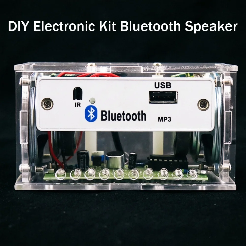 Electronic DIY Bluetooth Speaker Kit White DIY Soldering Project Electronics Kit Teaching Practice Bluetooth Stereo Speaker Kit