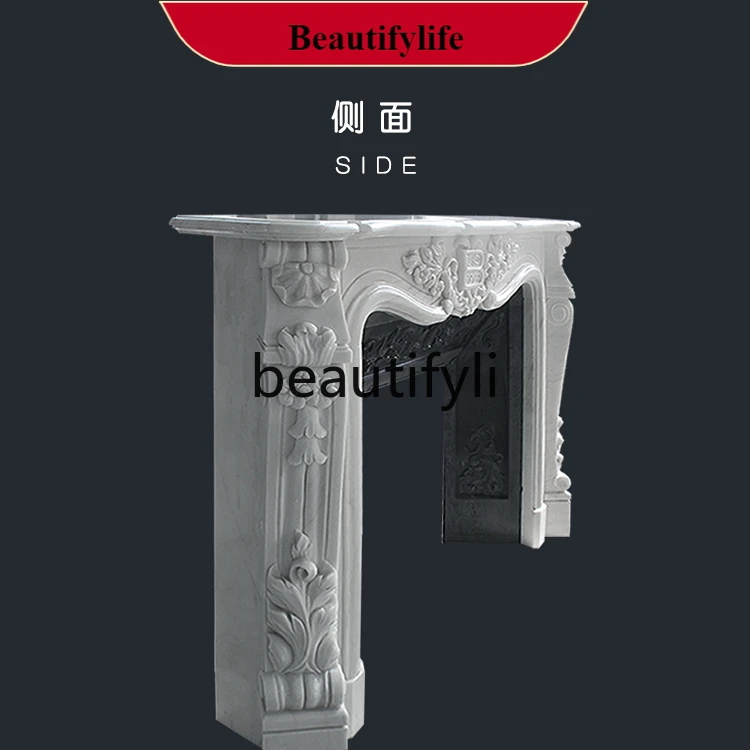 

J132 Marble fireplace Stone fireplace European retro living room decorative fireplace rack custom
