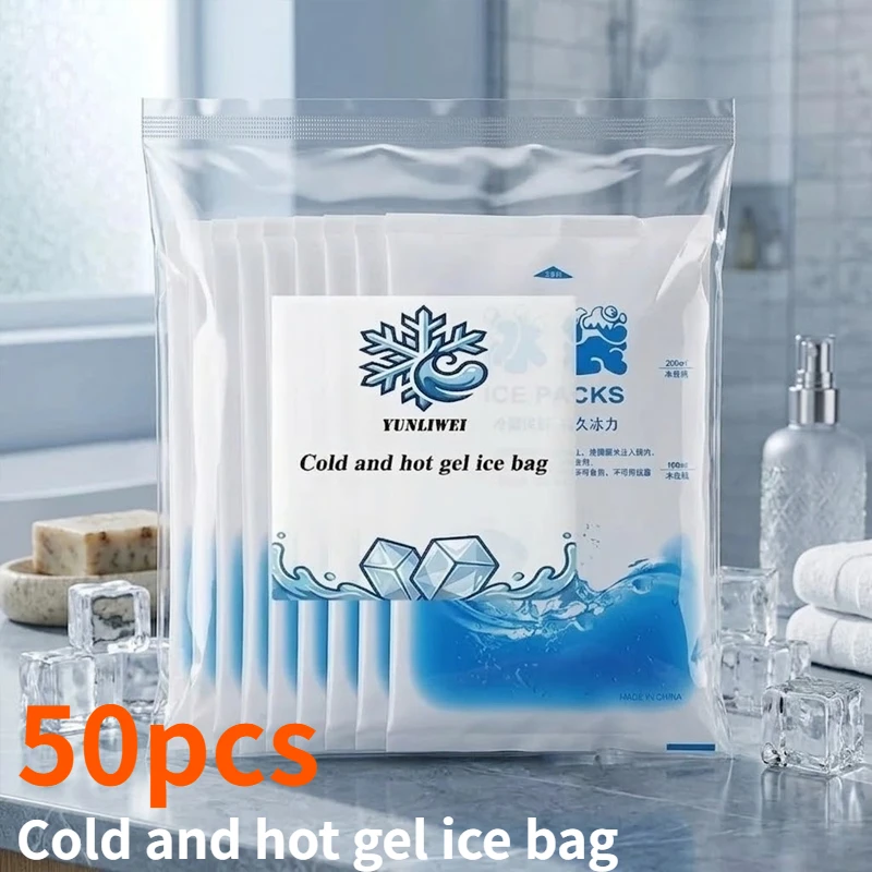 50PCS Gel Ice Pack Reusable Cold Therapy Compress Pouch for Sports Pain Relief Swelling First Aid Heat Stroke Cooling Storage
