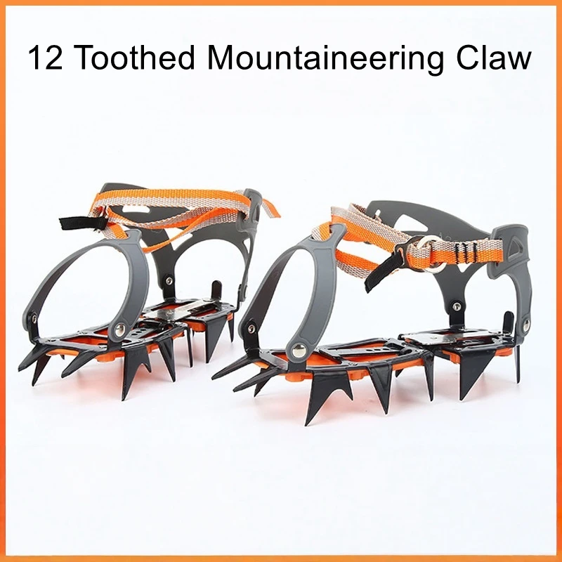 12 tooth ice claw climbing equipment, anti slip shoes, snow hiking and mountaineering shoes, outdoor ice claw shoe covers