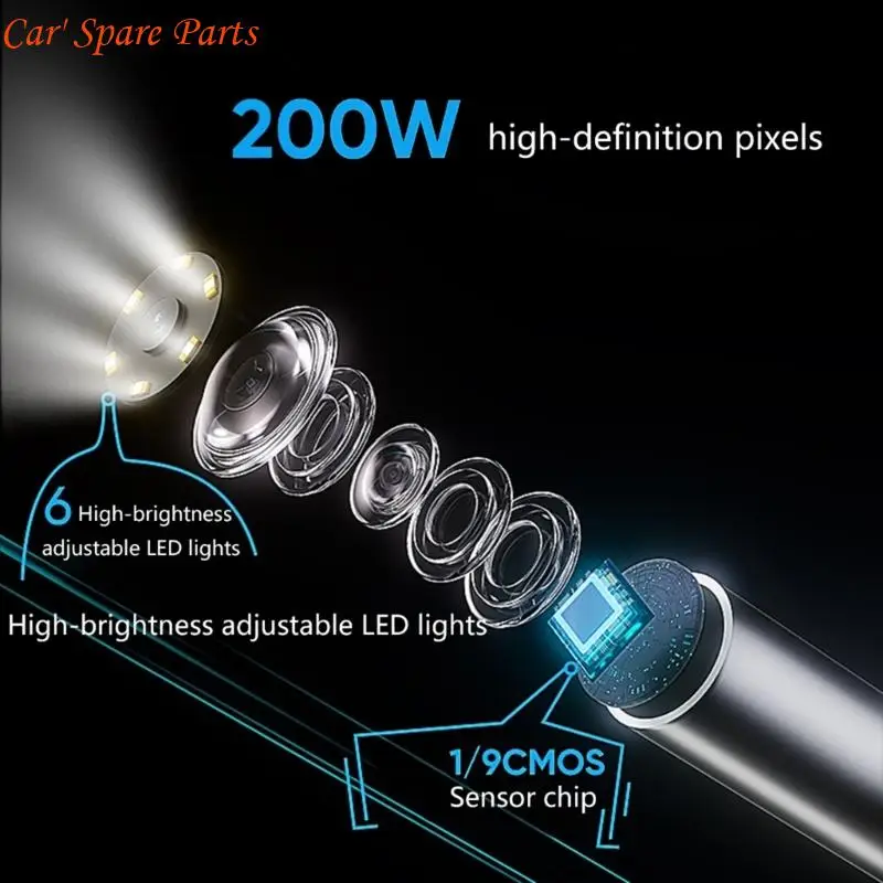 Y4UA Kamera Endoskopi Lensa 6/8Mm Kamera Inspeksi Endoskopi Industri 360 Derajat