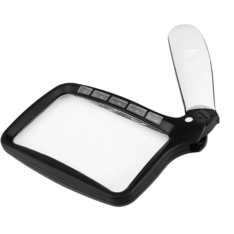 (WSFS) 2 Pieces Folding Handheld Magnifying Glass Elderly Reading Newspaper High-Definition Acrylic Magnifying Glass