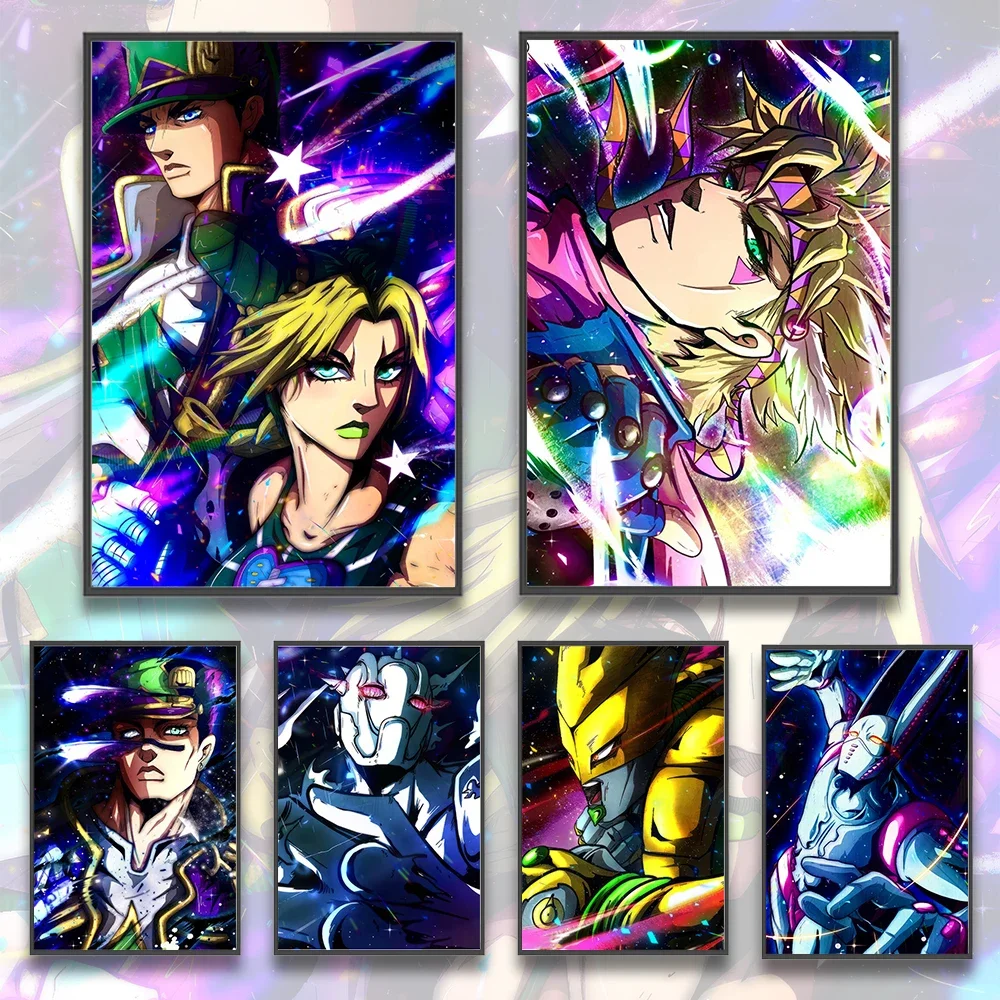 Anime JOJO Bizarre Adventure Self-adhesive Poster Wallpaper Figures Home Decoration Painting Wall Art Bedroom Cartoons Gift