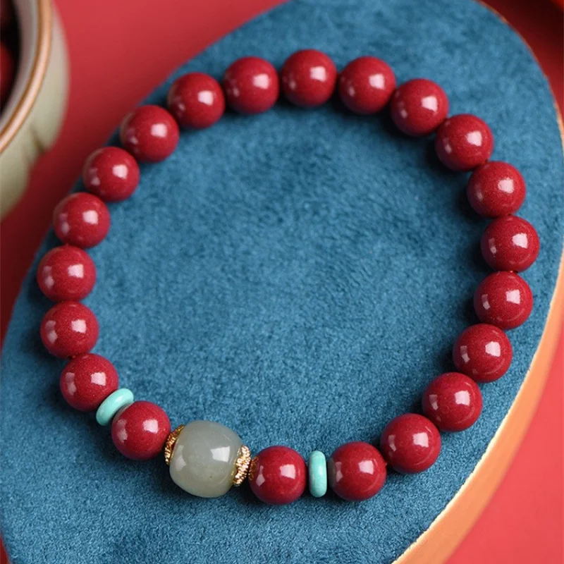 Fidelity Purple Gold Bracelet Hetian Jade Bracelet Jasper Men and Women Couple Ancient Style Beads Bracelet