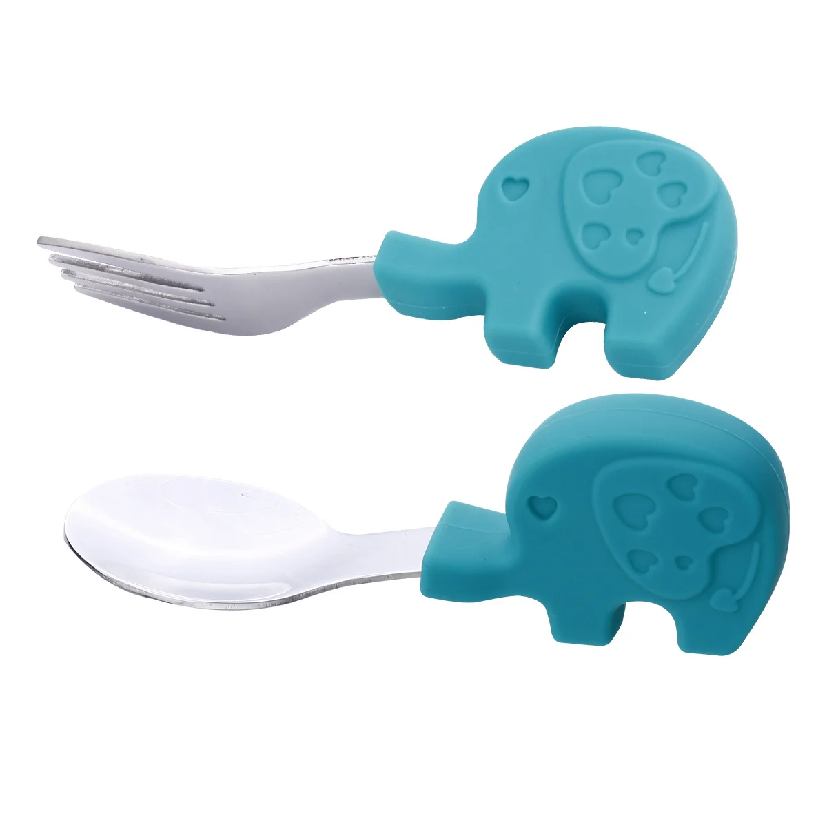 

1Set Baby Silicone Spoons and Forks Toddler Training Tableware Children Utensils Durable Safe Use Toddler Utensil