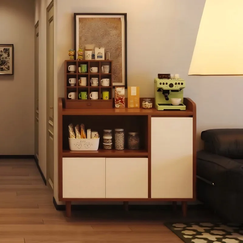 

Dining side cabinet integrated locker against the wall, antique living room solid wood core tea storage