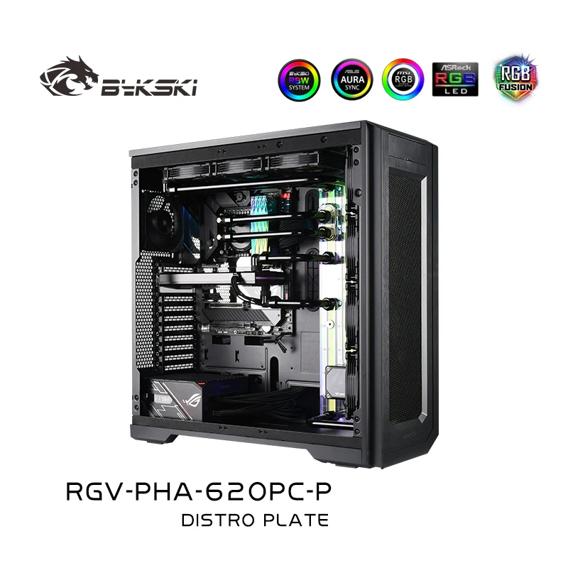 Bykski Case Distro Plate For Phanteks 620PC Waterway Board Cooler Custom For Intel AMD CPU Water Block And Video Card Cooling