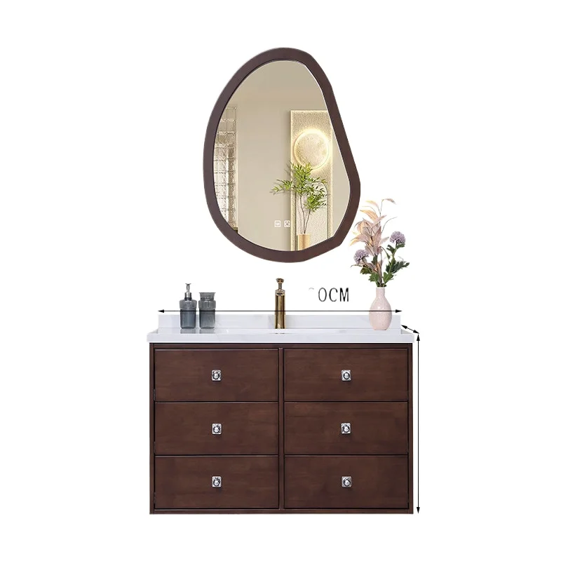 

Bathroom Cabinet Combination Oak Paint Solid Wood Washbasin Washbasin Bathroom Cabinet Ceramic Integrated Basin