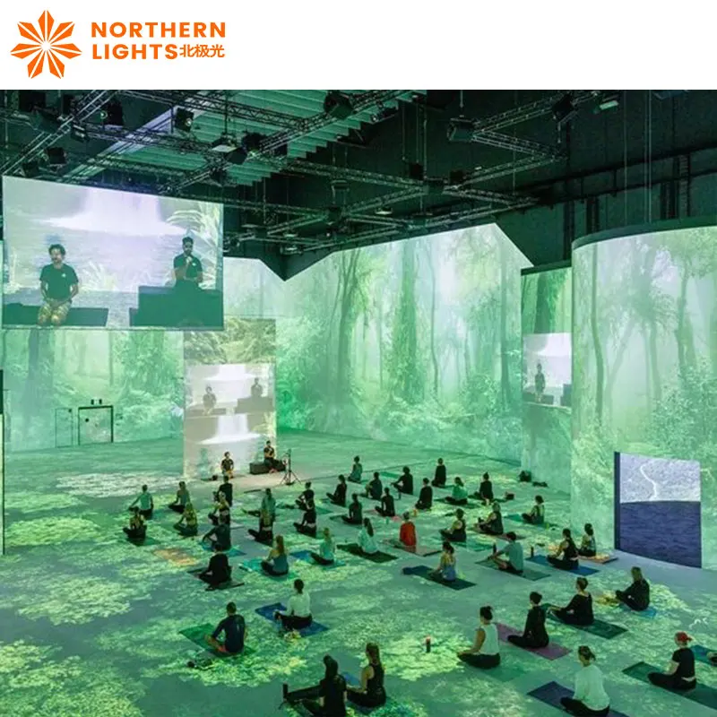 Immerse Yoga Studio Yoga Immersion Room 3D Yoga Experience 4K Hd Projector 360 Degree Display For Digital Virtual Training