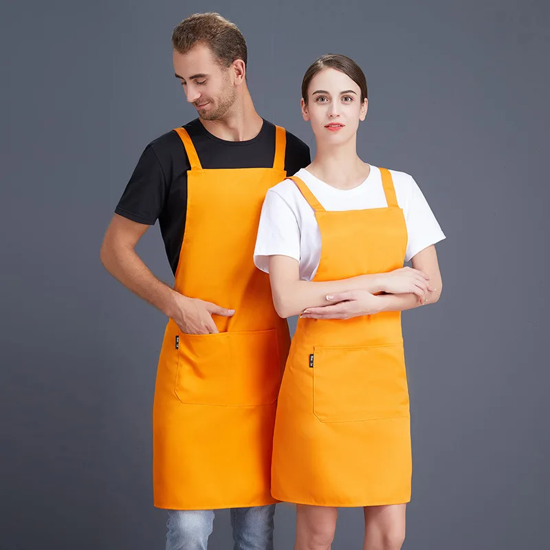 C842 Advertisement Apron Waterproof and Oil-proof Household Fashion Kitchen Milk Tea Aprons Painting Aprons Manicure Wear