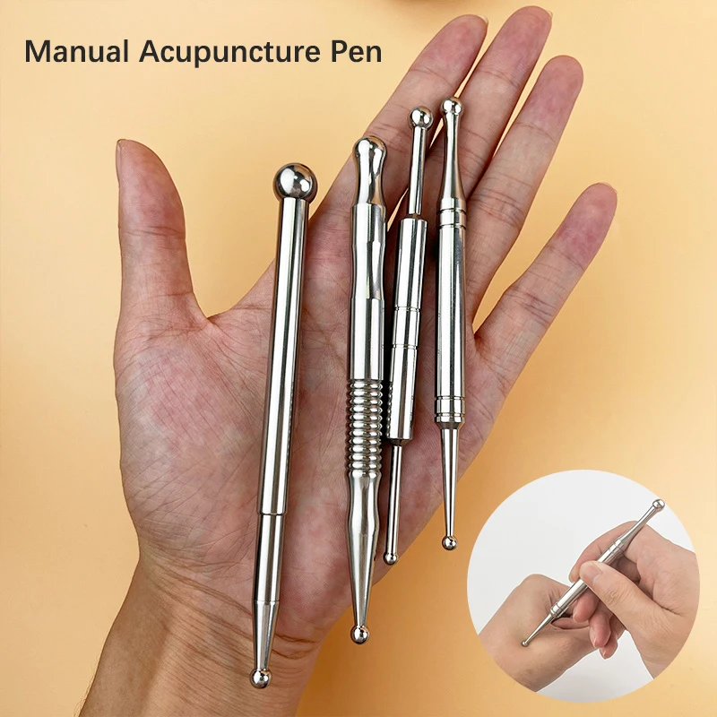 Manual Acupuncture Pen Terahertz Energy Stone Massage Tool Trigger Point Massager Stick For Face Body Relax Facial Reflexology