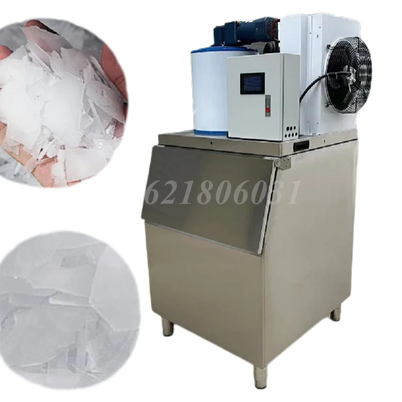 300 Kg/Day Fully Automatic Flake Ice Machine Granular Large Output Ice Crushing Machine Commercial Hotel Catering Equipment