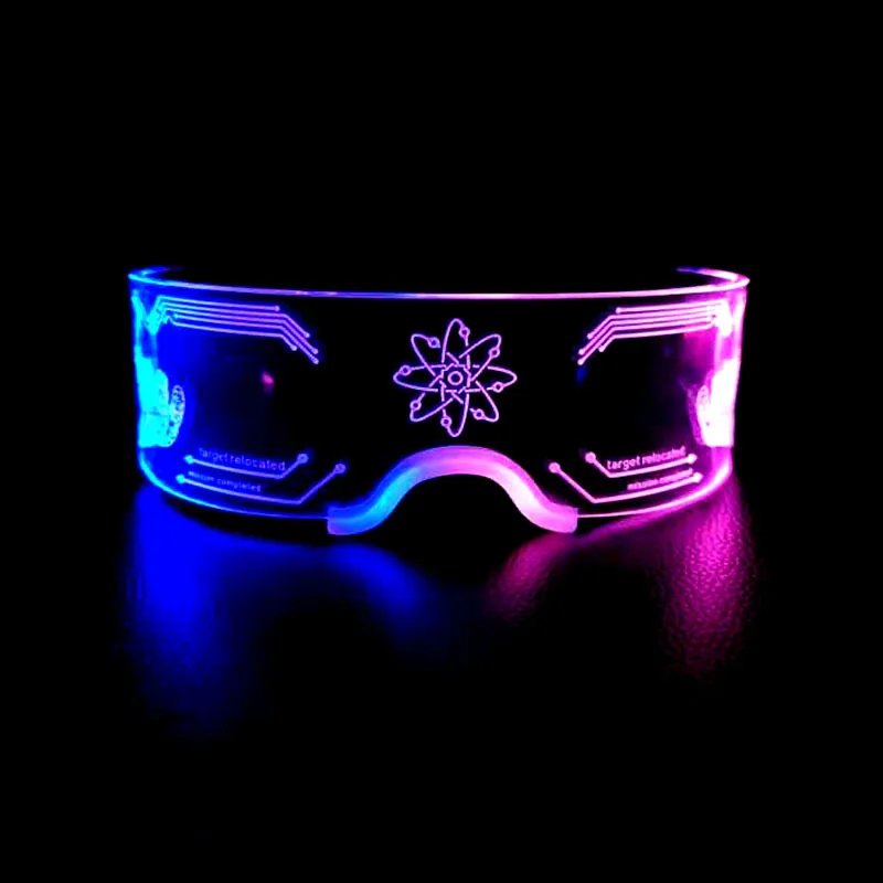 Led Glow Tech Glasses Electronic Music Festival Bar Punk Disco Sci-Fi Men's Women's Fashion Party Christmas Colorful Goggles