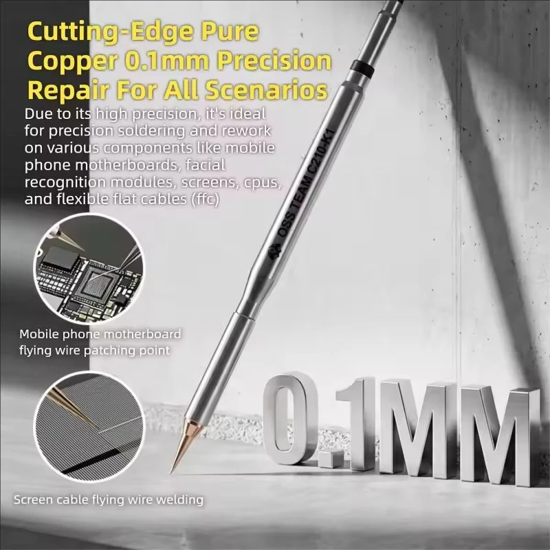 OSS C210-K1 0.1mm C210 Rapid Heating Replaceable Flying Wire Soldering Iron Tip For 210 Series Soldering Iron Handle view 5