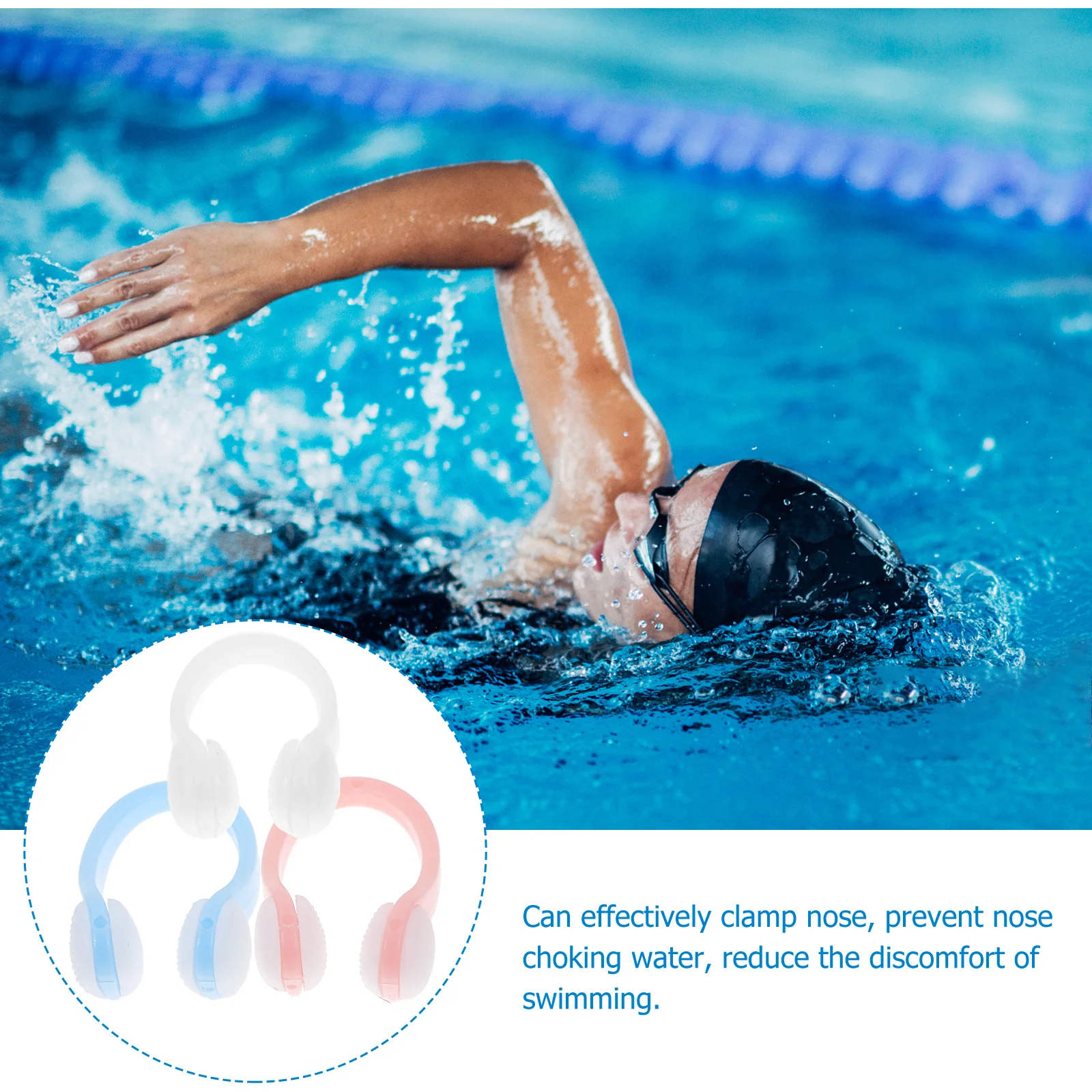 

3Pcs Silicone Swimming Nose Clip for Adults Waterproof Nose Plug Anti-Choke Comfortable Non-Slip Swim Training Accessory